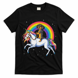 Dachshund Unicorn Space Galaxy Rainbow Dog T-Shirt - Black