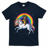 Dachshund Unicorn Space Galaxy Rainbow Dog T-Shirt - Navy Blue