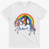 Dachshund Unicorn Space Galaxy Rainbow Dog T-Shirt - White