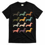 Dachshund Vintage Silhouette funny Dog Lover T-Shirt - Black