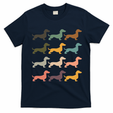 Dachshund Vintage Silhouette funny Dog Lover T-Shirt - Navy Blue