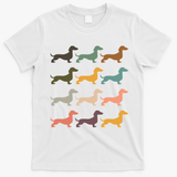 Dachshund Vintage Silhouette funny Dog Lover T-Shirt - White