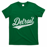 Detroit Varsity Script Classic Sports Jersey Style T-Shirt - Green