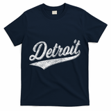 Detroit Varsity Script Classic Sports Jersey Style T-Shirt - Navy