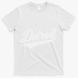 Detroit Varsity Script Classic Sports Jersey Style T-Shirt - White