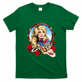 Dolly Western Country Music Floral Tribute Memorial T-Shirt - Irish Green