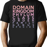 Domain Kingdom Phylum Class Family Genus Species Black T-Shirt - Black