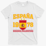 Español 1978 Monarquía Parlamentaria Spain Soccer T-Shirt - White
