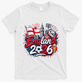 England 2026 World Soccer Fan Gear T-Shirt - White