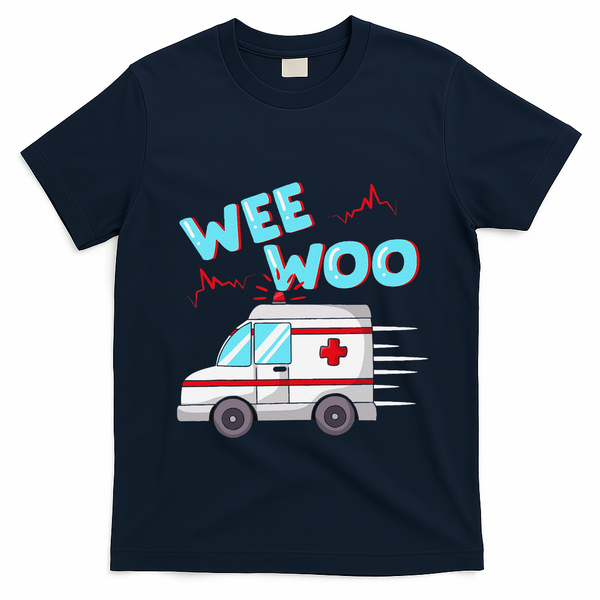 Ems Ambulance Wee Woo Paramedic Emt Gift Boo Boo Bus T-Shirt - Navy Blue