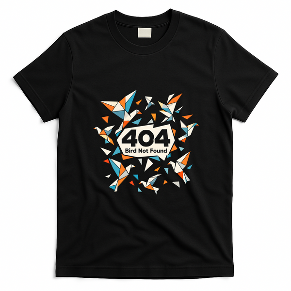 Error Bird 404 Not Found T-Shirt - Black