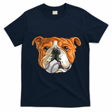 English Bulldog Baseball T Dog Funny Cute Lover T-Shirt - Navy Blue