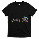 English Bulldog Heartbeat Funny Tie Dye Dog Lovers T-Shirt - Black
