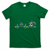English Bulldog Heartbeat Funny Tie Dye Dog Lovers T-Shirt - Irish Green