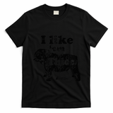 English Bulldog I Like Em Thicc Dog Silhouette T-Shirt - Black