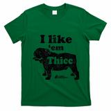 English Bulldog I Like Em Thicc Dog Silhouette T-Shirt - Irish Green