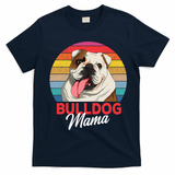 English Bulldog Mama Mom Womens T-Shirt - Navy Blue