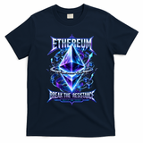 Ethereum Break the Resistance Graphic Art T-Shirt - Navy Blue