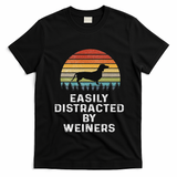 Easily Distracted By Weiners Weiner Dog Owner Gifts Weenie T-Shirt - Black