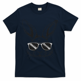 Easter Day Cool Bunny Face With Sunglasses T-Shirt - Navy