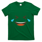 Emoticon Halloween Costumes Laughing Crying Face T-Shirt - Green