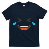 Emoticon Halloween Costumes Laughing Crying Face T-Shirt - Navy