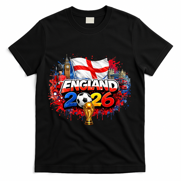 ENGLAND North America Soccer Tournament 2026 T-Shirt - Black