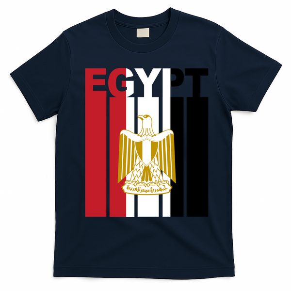Egyptian Pride Flag National Emblem  T-Shirt - Navy Blue