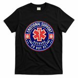 Emotional Support Husband Do Not Pet Service Dog Love Humor T-Shirt - Black