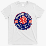Emotional Support Husband Do Not Pet Service Dog Love Humor T-Shirt - White