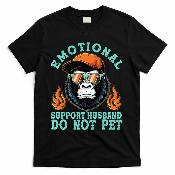 Emotional Support Husband Do Not Pet T-Shirt - Black