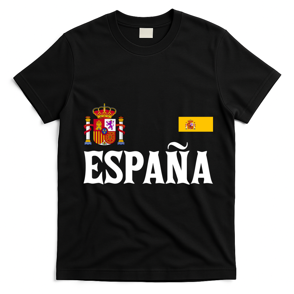 Espana Spain National Heritage Coat Of Arms T-Shirt - Black