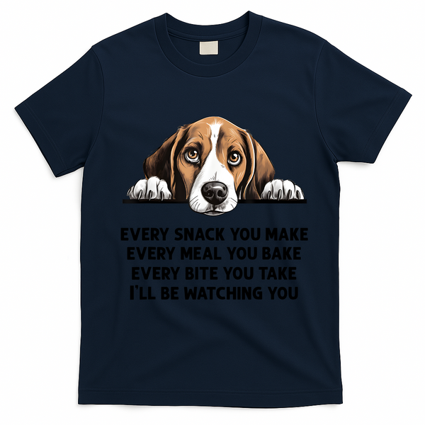 Every Snack You Make Every Meal You Bake Funny Beagle T-Shirt - Navy Blue