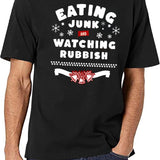 Eating Junk and Watching Rubbish Black T-Shirt - White