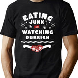 Eating Junk and Watching Rubbish Black T-Shirt - Green