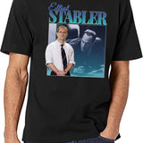 Elliot Stabler 90S Inspired Vintage Homage Black T-Shirt - White