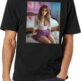 Emma Watson (2) Black T-Shirt - White