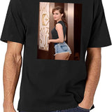 Emma Watson (3) Black T-Shirt - White
