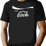 Enjoy Cock Funny Parody Essential Black T-Shirt - Black