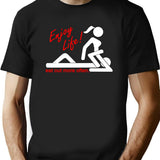Enjoy Life Eat Out More Often Black T-Shirt - Black