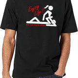 Enjoy Life Eat Out More Often Black T-Shirt - White