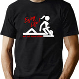 Enjoy Life Eat Out More Often Black T-Shirt - Green