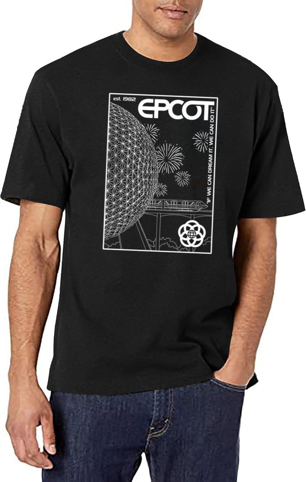 Epcot Center Black T-Shirt - White