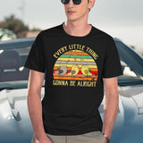 Every Little Thing is Gonna Be Alright 3 Lil Birds Black T-Shirt - Navy