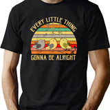 Every Little Thing is Gonna Be Alright 3 Lil Birds Black T-Shirt - Green
