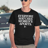 Everyone Watches Women’S Sports Black T-Shirt - Navy