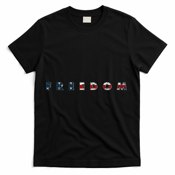 Freedom 250th Anniversary Birthday America USA Eagle Front And Back T-Shirt - Black