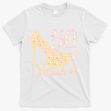 Fabulous & 50 Sparkly Heel 50th Birthday T-Shirt - White