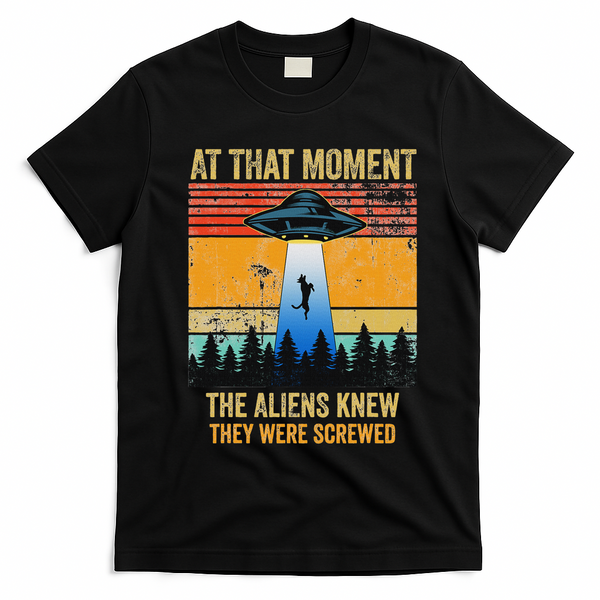 Funny Alien Abduction Malinois Dutch Shepherd Ufo Uap Dog T-Shirt - Black