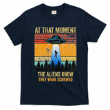 Funny Alien Abduction Malinois Dutch Shepherd Ufo Uap Dog T-Shirt - Navy Blue